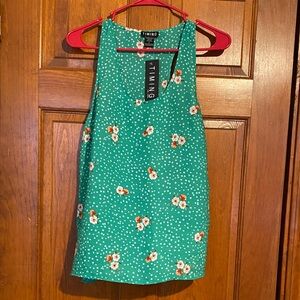 Timing Green Floral Tank Top